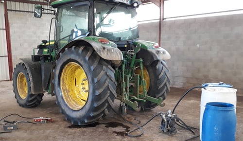 Ballastierungsprotokoll von Traktorreifen mit Wasser