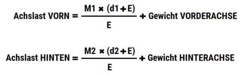 Formel zur Berechnung der auf jeder Achse ruhenden Last