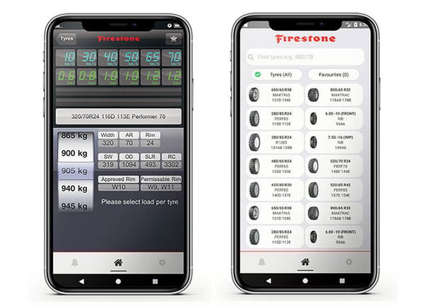 Die kostenlose Firestone-App zur Druckberechnung