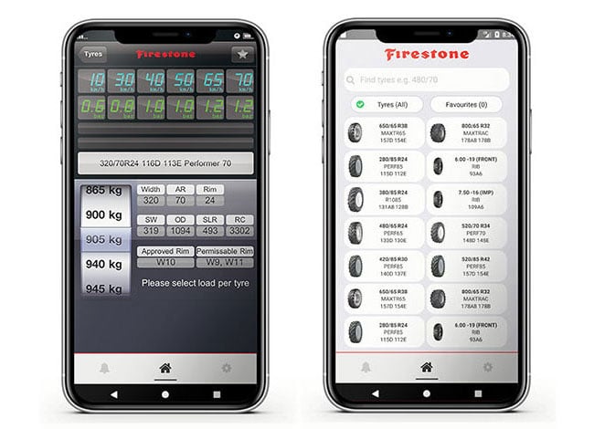 Die kostenlose Firestone-App zur Druckberechnung