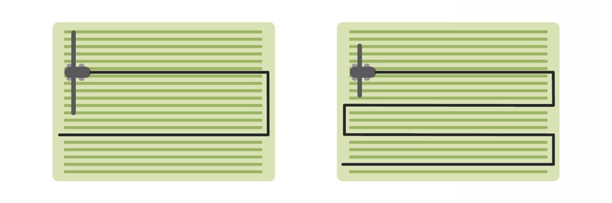 Mit breiten Gestängen kann eine Parzelle in der halben Zeit bearbeitet werden